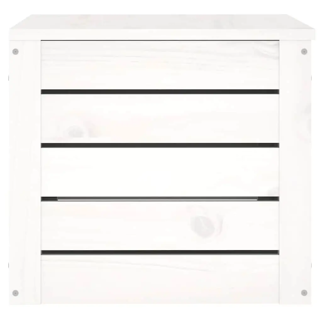 White Pinewood Storage Box with Lid