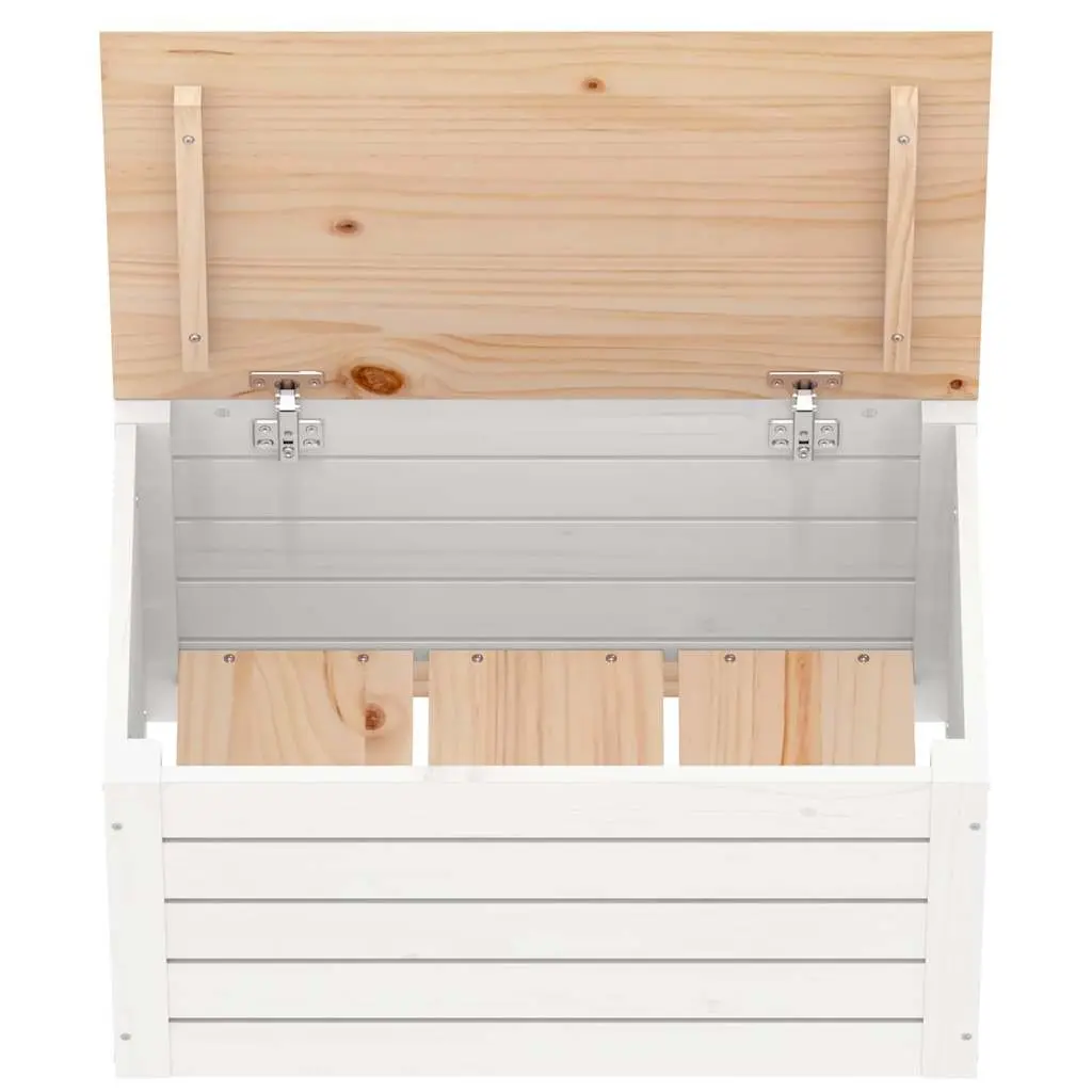 White Pinewood Storage Box with Lid