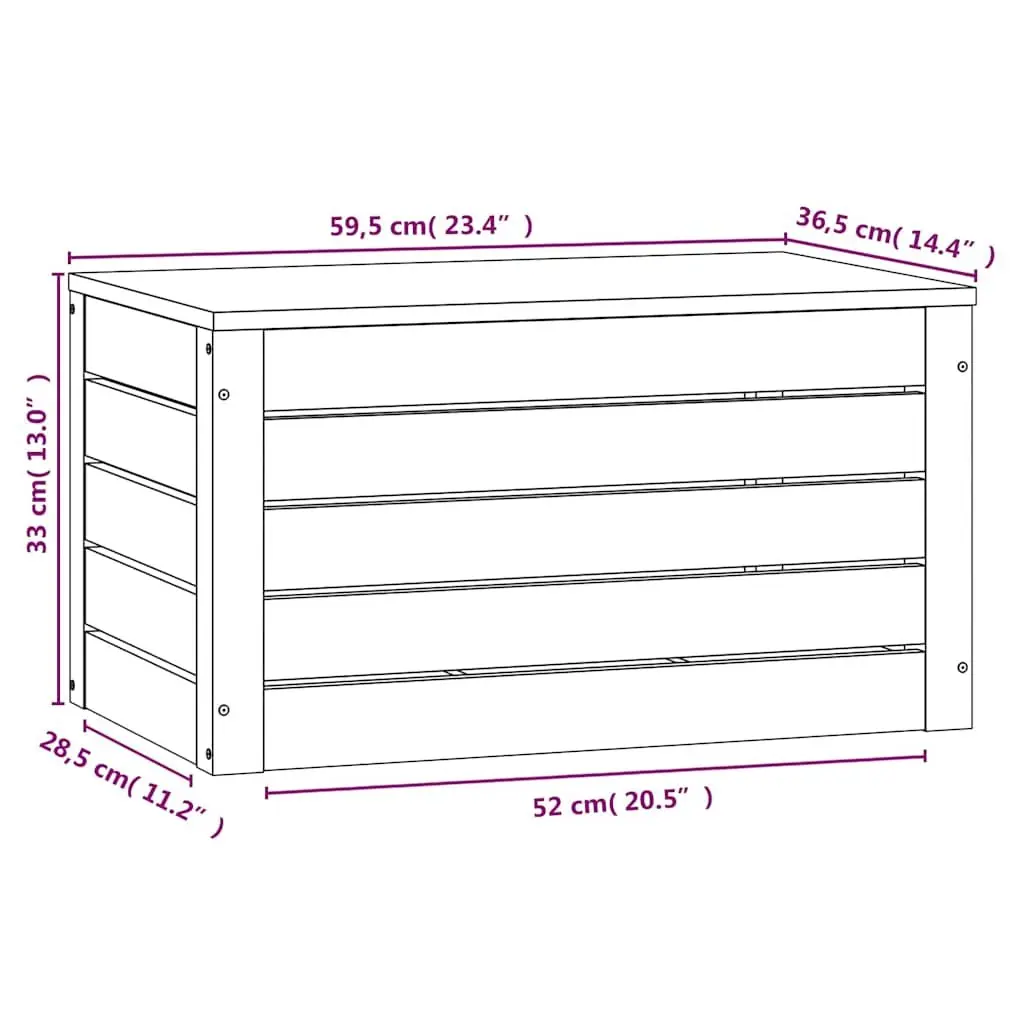 White Pinewood Storage Box with Lid