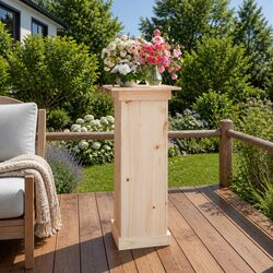 Sturdy Solid Pine Wood Flower Stand 40x40x90 cm