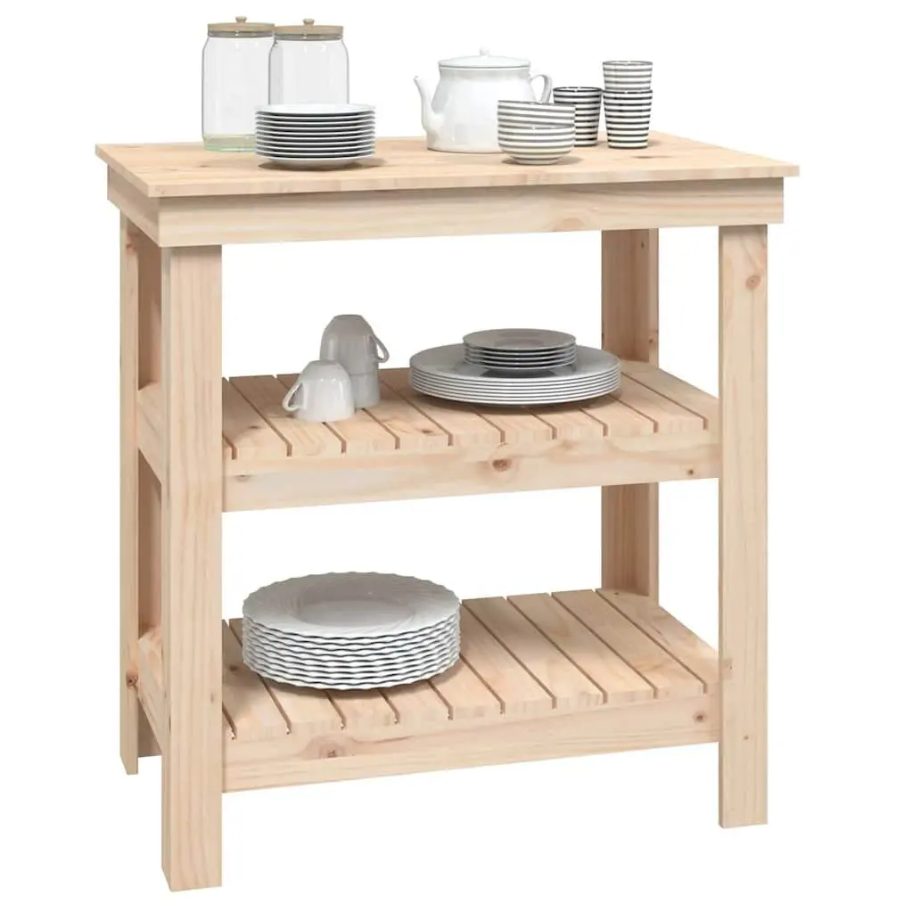 Work Bench Solid Pine Wood Brown 78.5 x 50 x 80 cm