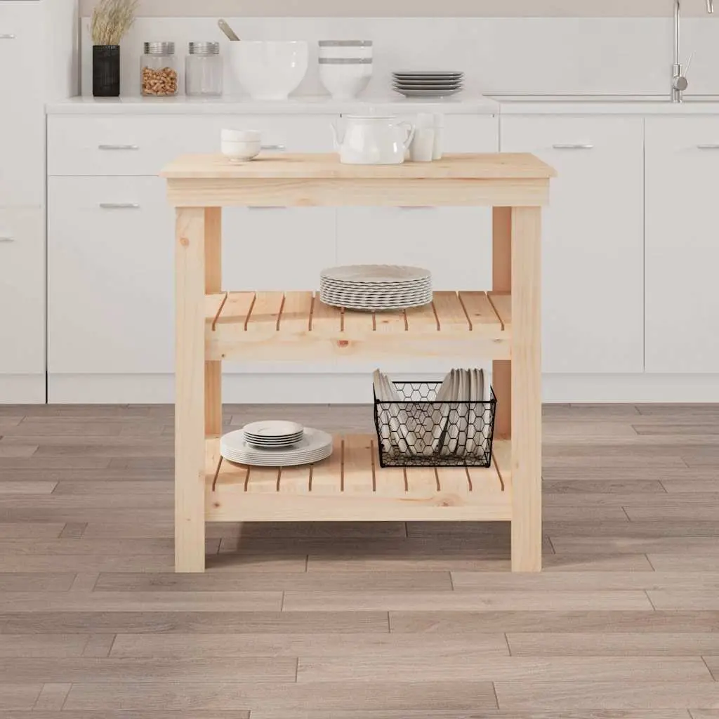 Work Bench Solid Pine Wood Brown 78.5 x 50 x 80 cm