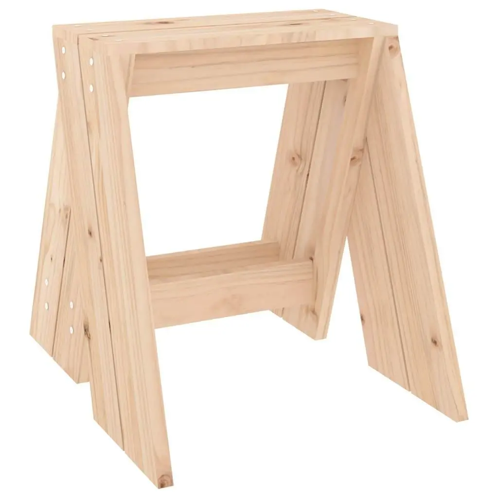 Wooden Stools Pine Wood 40 x 40 x 45 cm Brown Set of 2