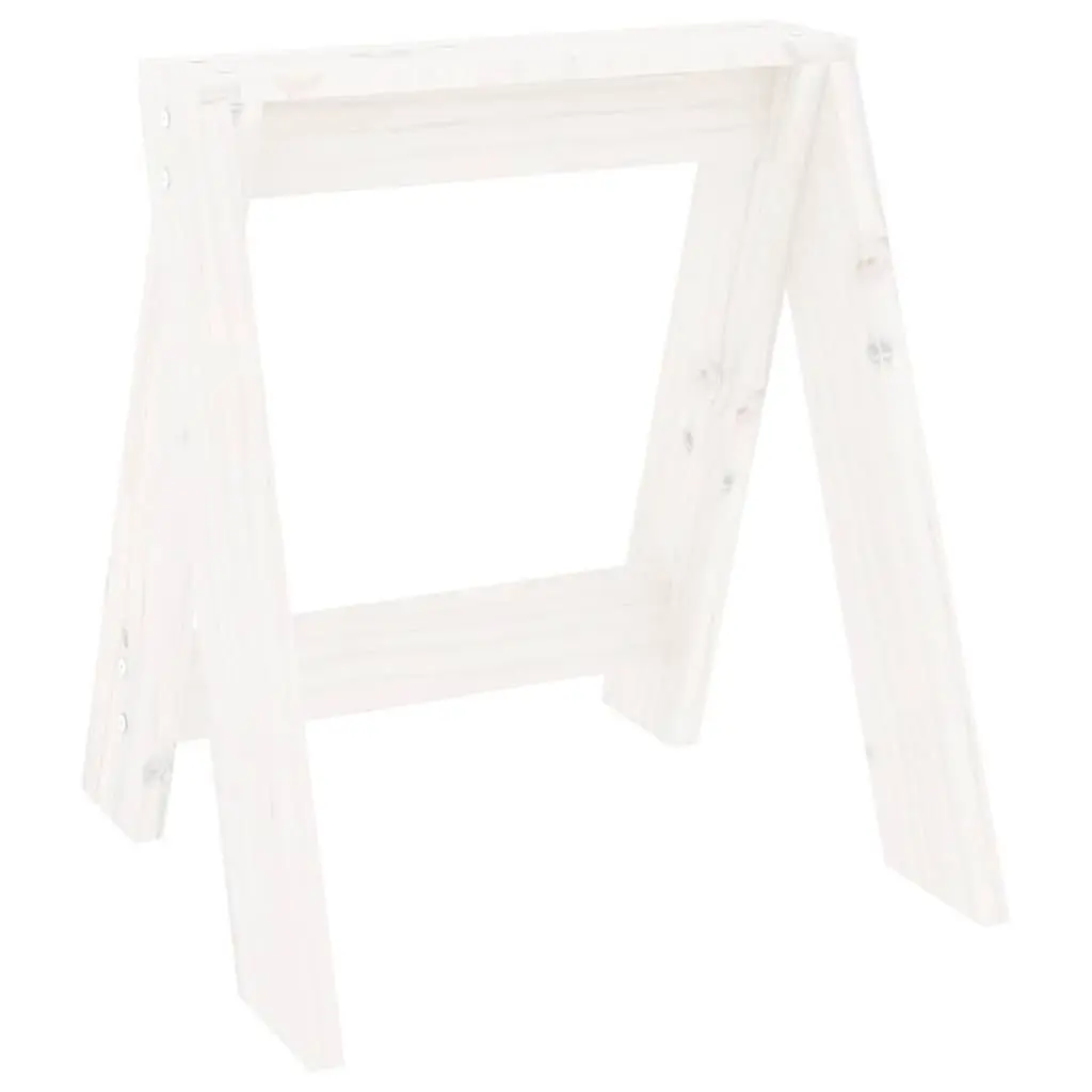 Set of 2 White Wooden Bar Stools in Solid Pine