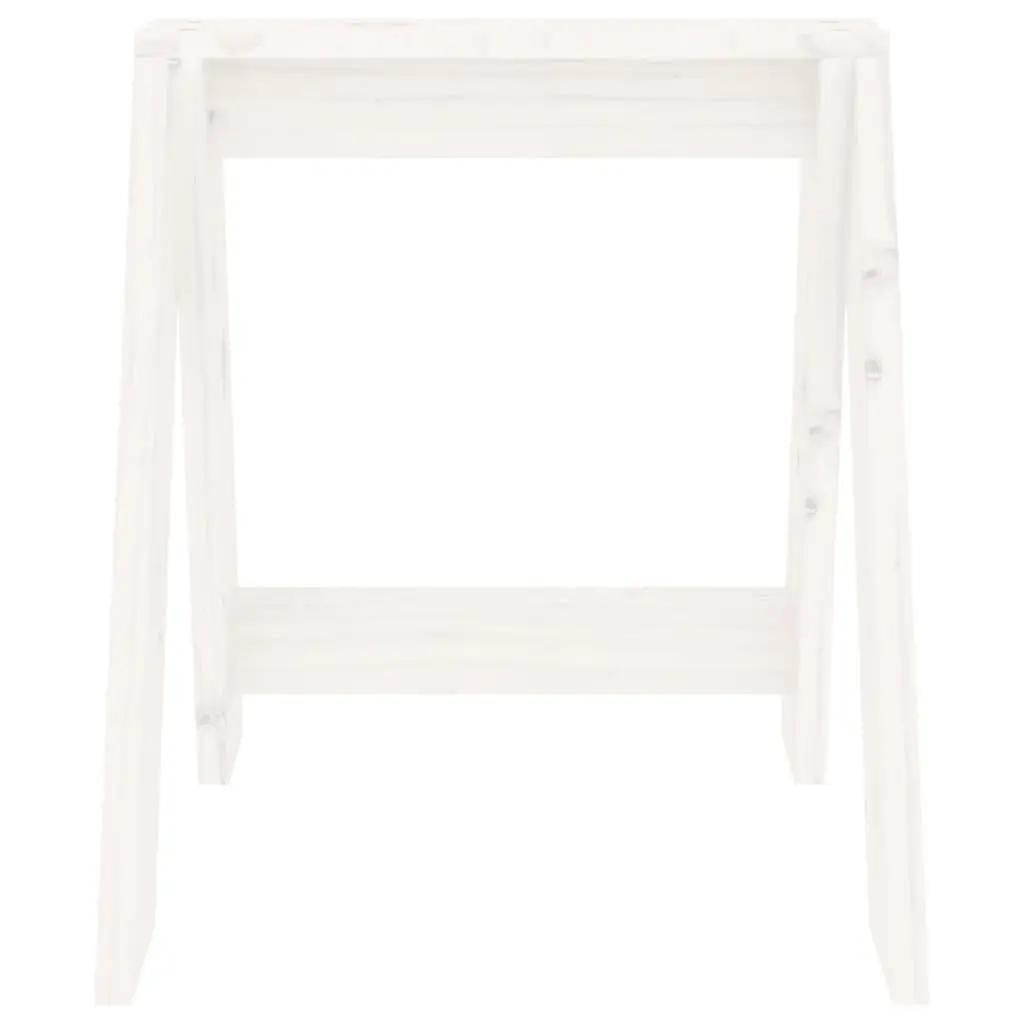 Set of 2 White Wooden Bar Stools in Solid Pine