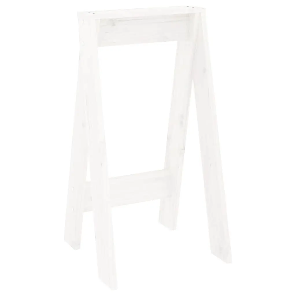 Set of 2 White Wooden Stools for Kitchen and Dining Room