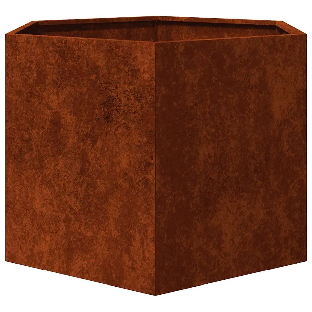 Corten Steel Planter 60x60x45cm Brown Garden Flower Box