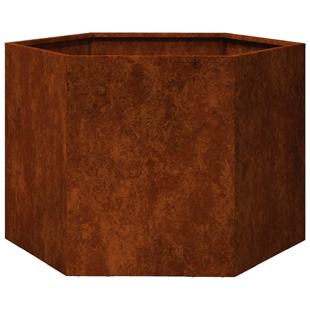 Corten Steel Planter 60x60x45cm Brown Garden Flower Box