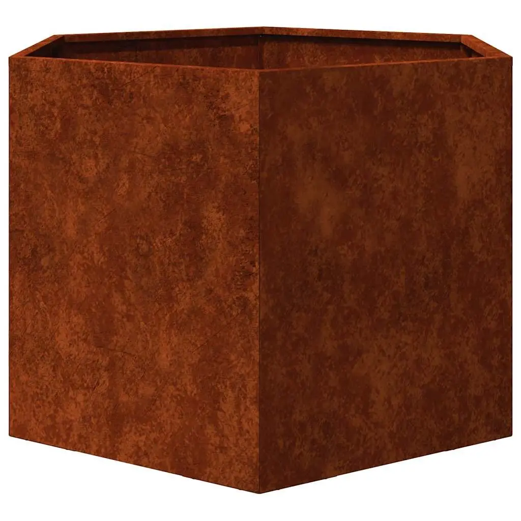 Corten Steel Planter 60x60x45cm Brown Garden Flower Box