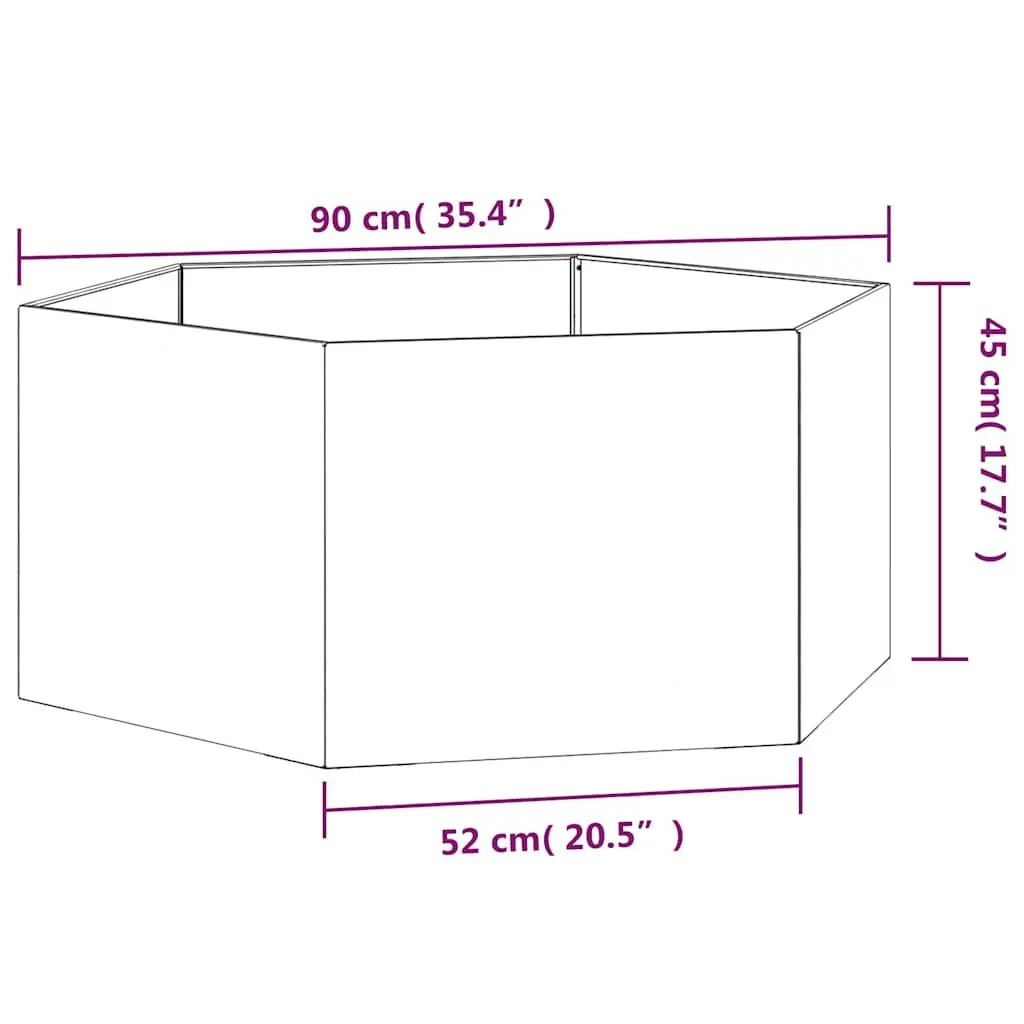 Corten Steel Planter 90x90x45 cm Brown Raised Garden Bed