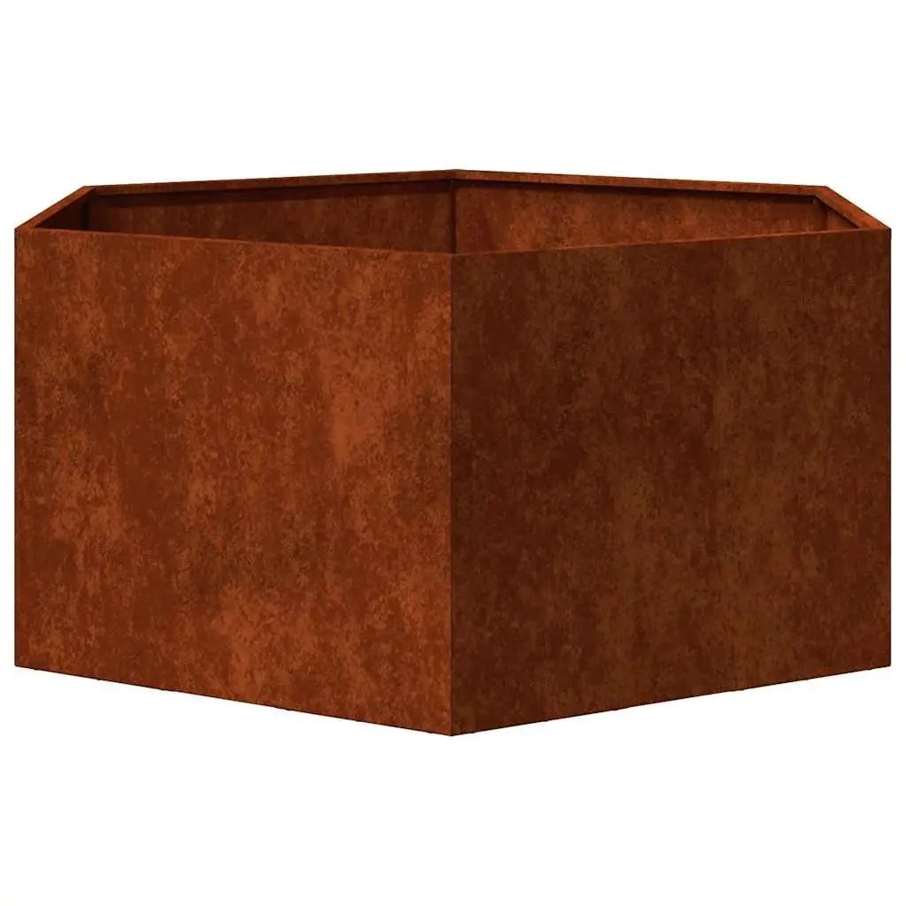 Corten Steel Planter 90x90x45 cm Brown Raised Garden Bed