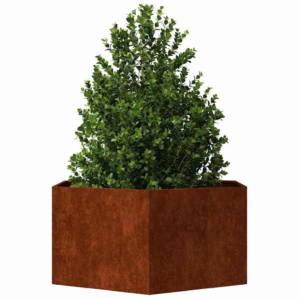 Corten Steel Planter 90x90x45 cm Brown Raised Garden Bed