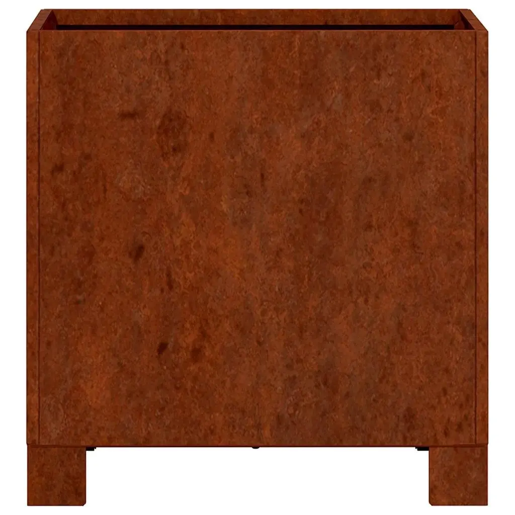 Planter Corten Steel 30cm Brown with Legs Garden Flower Box Outdoor Patio Decoration