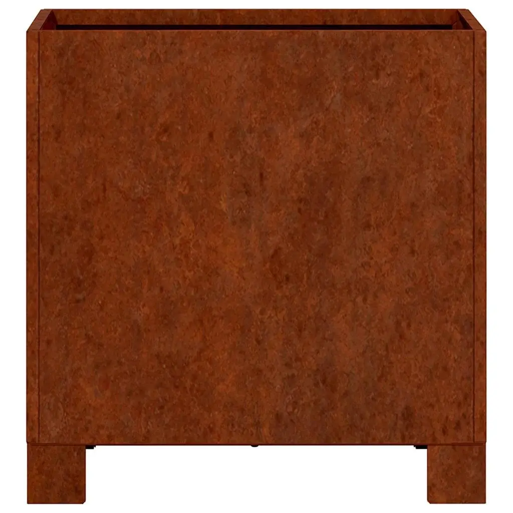 Planter Corten Steel 30cm Brown with Legs Garden Flower Box Outdoor Patio Decoration