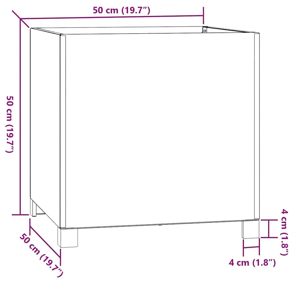 Planters with Legs Corten Steel 50x50x50 cm Brown 2 pcs