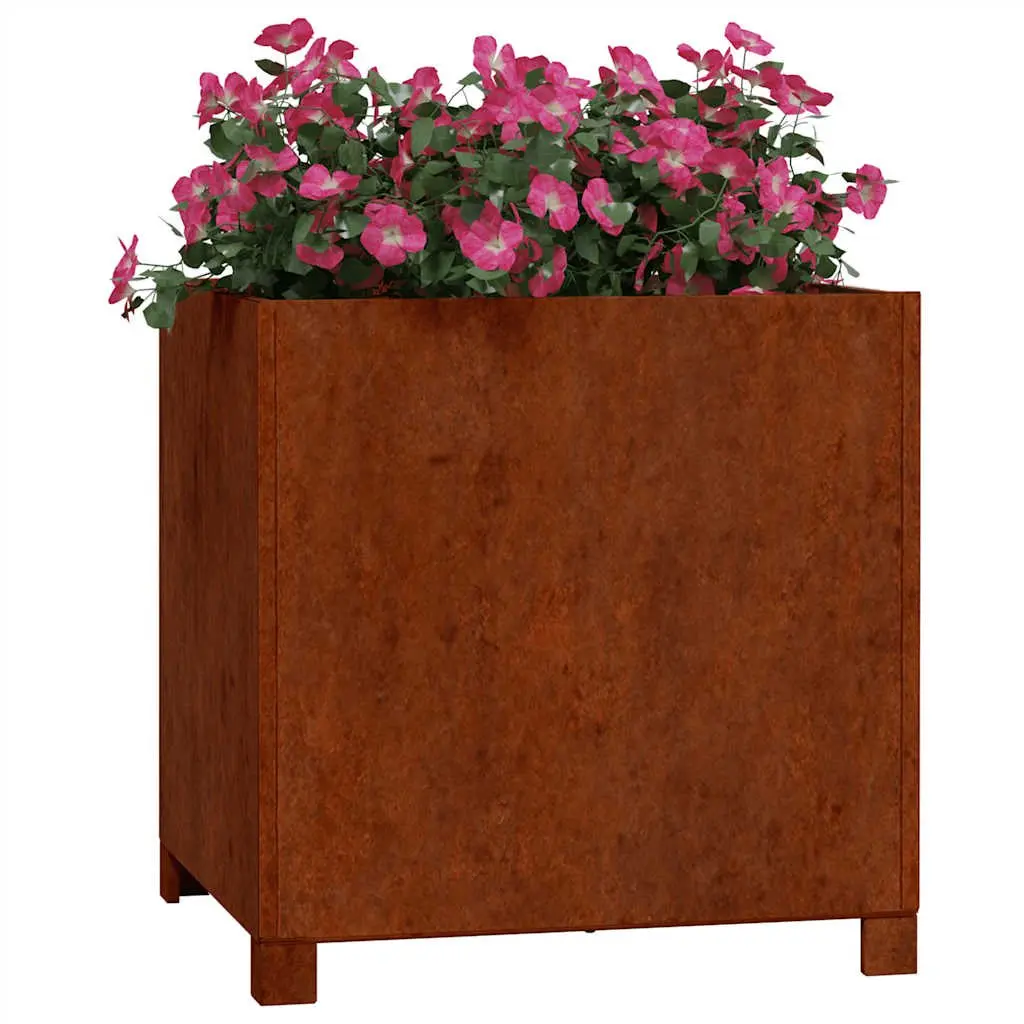 Planters with Legs Corten Steel 50x50x50 cm Brown 2 pcs