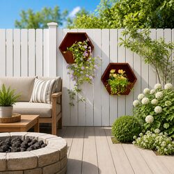 2-Piece Corten Steel Wall Planters 30x10x25 cm