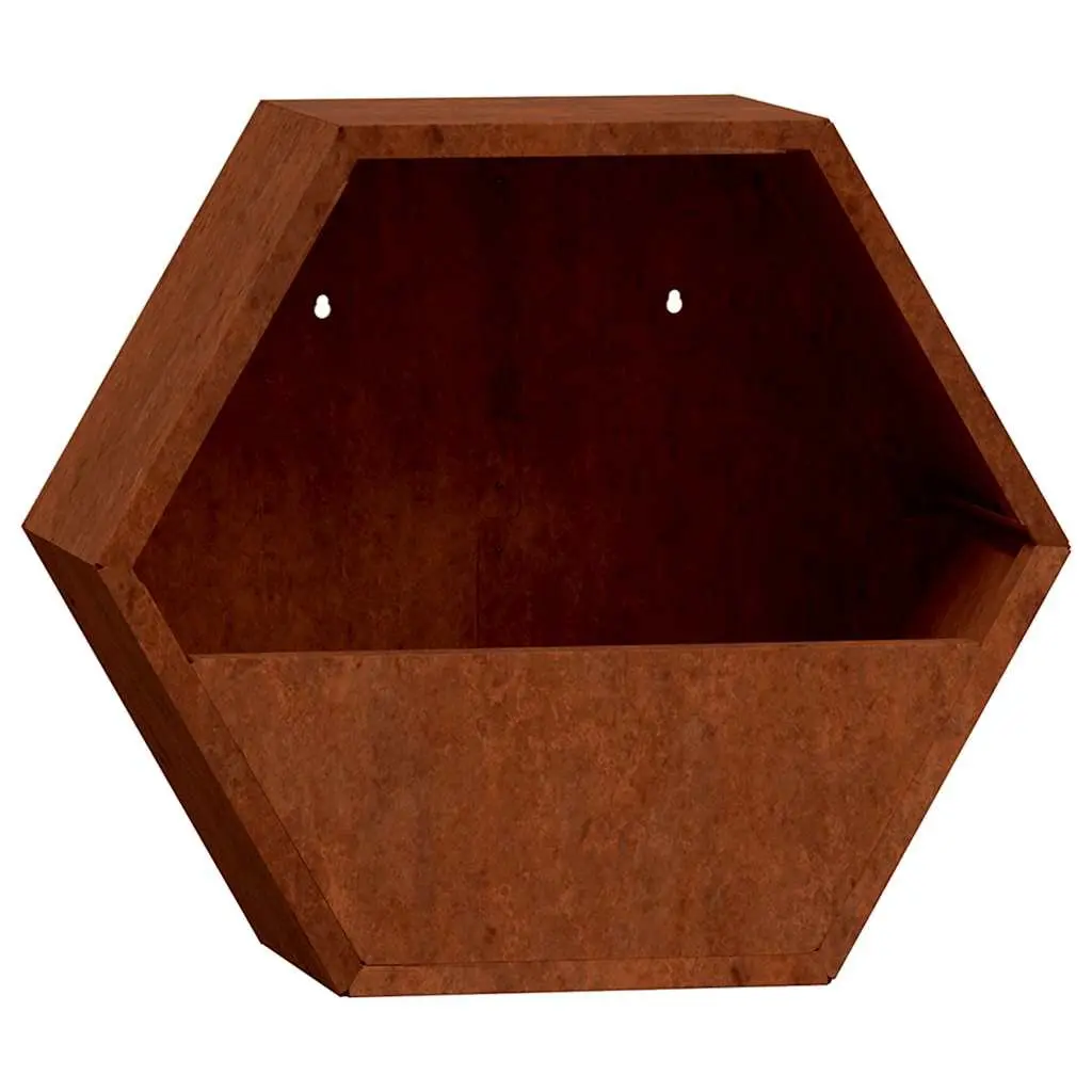 Wall Planters 2 Pieces Corten Steel 46x10x40 cm Garden Balcony Patio Decor Box