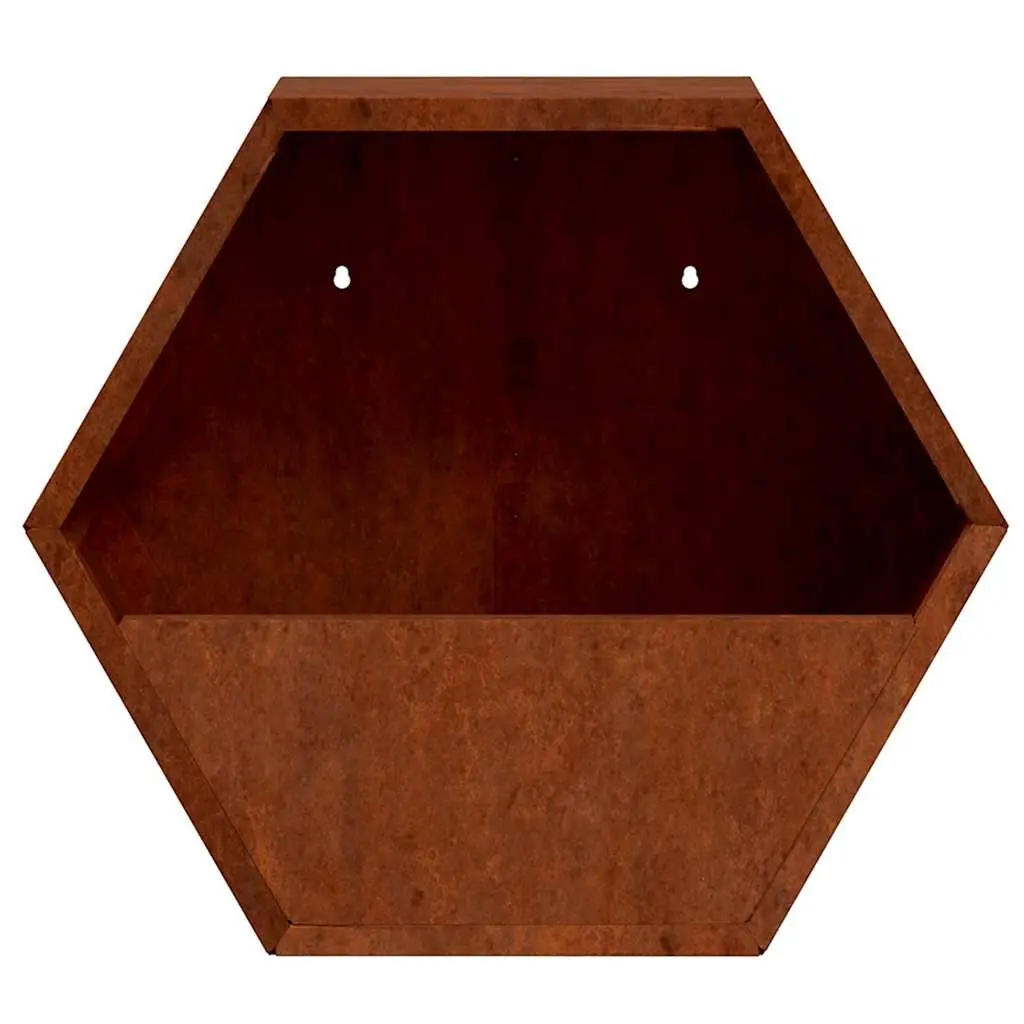 Wall Planters 2 Pieces Corten Steel 46x10x40 cm Garden Balcony Patio Decor Box