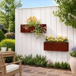 Durable Wall Planters 2 pcs Corten Steel for Outdoor Balcony Garden Decor