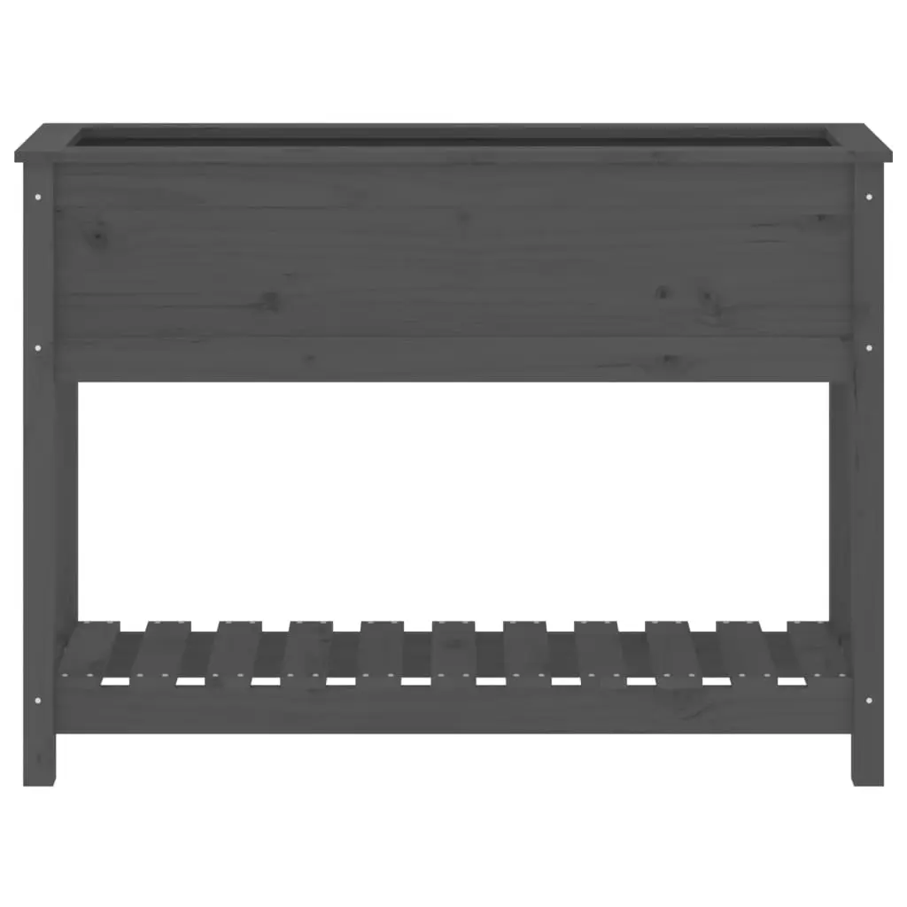 Grey Raised Flower Bed Pot with Shelf Storage