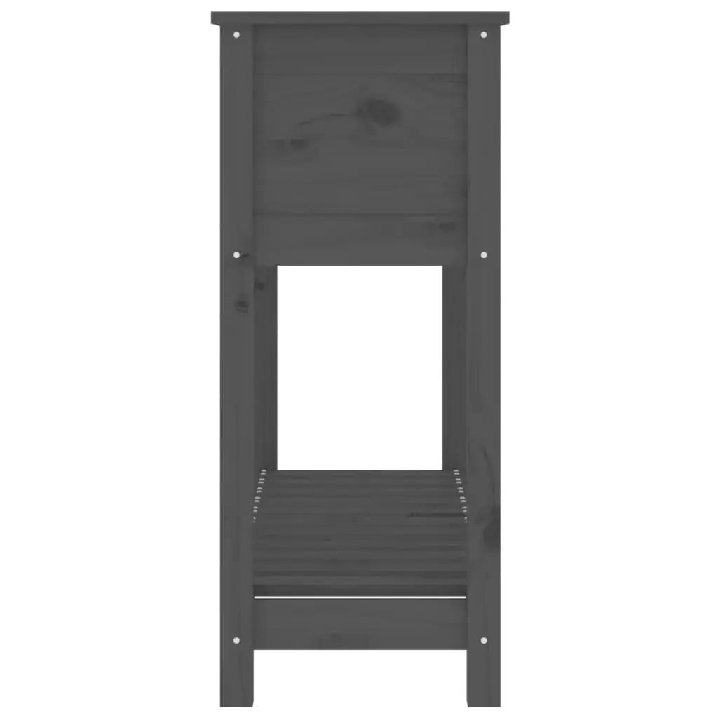 Grey Raised Flower Bed Pot with Shelf Storage