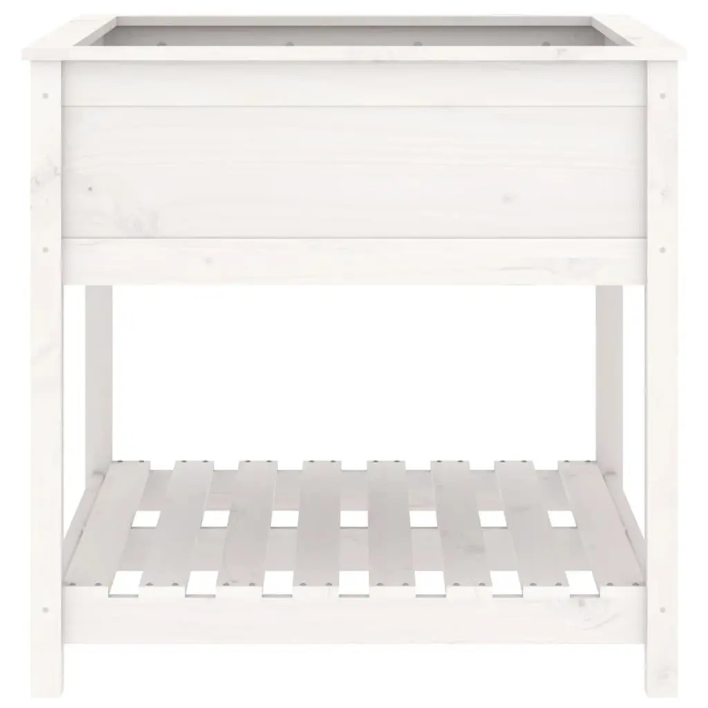 Solid Pine Wooden Planter with Shelf for Gardens