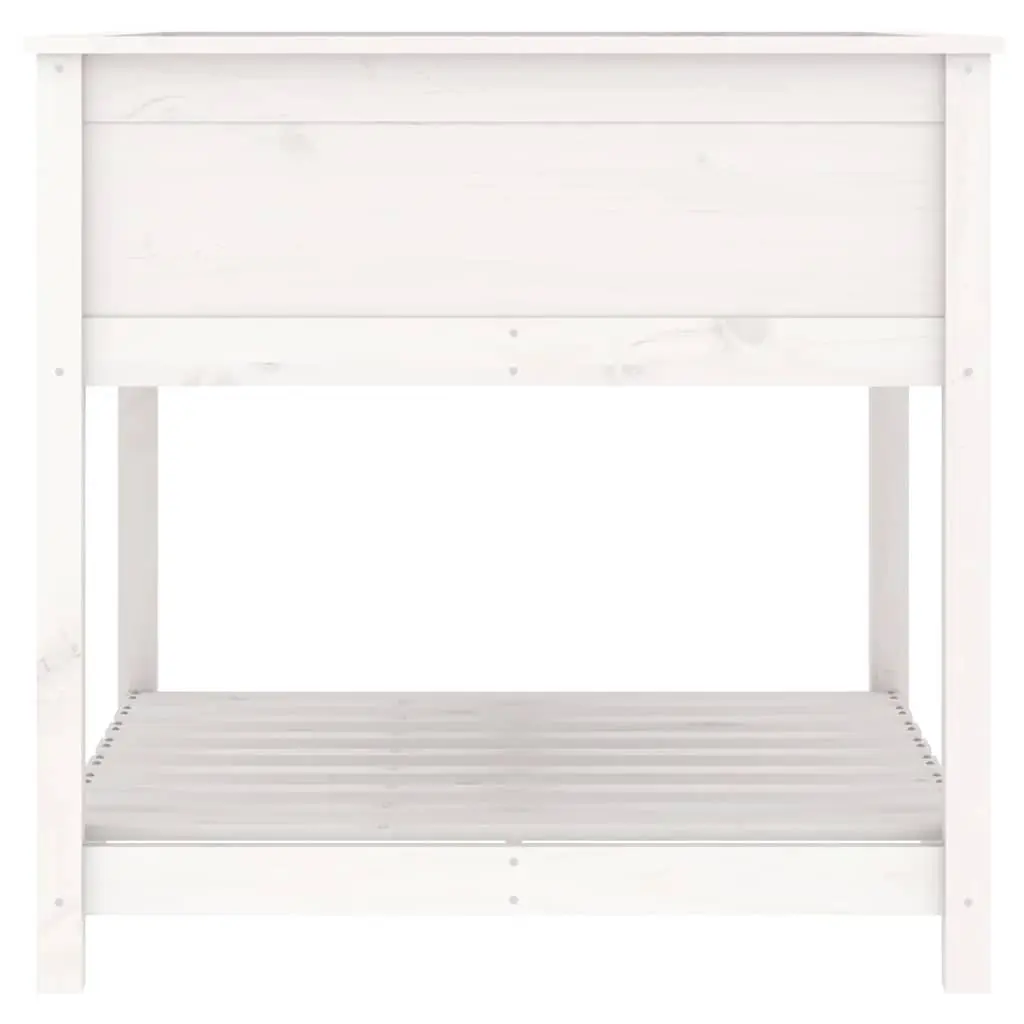 Solid Pine Wooden Planter with Shelf for Gardens