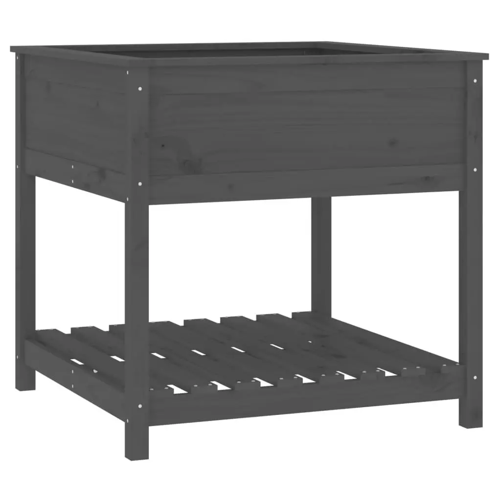 Wooden Planter Solid Pine Wood 82.5 x 82.5 x 81 cm Grey