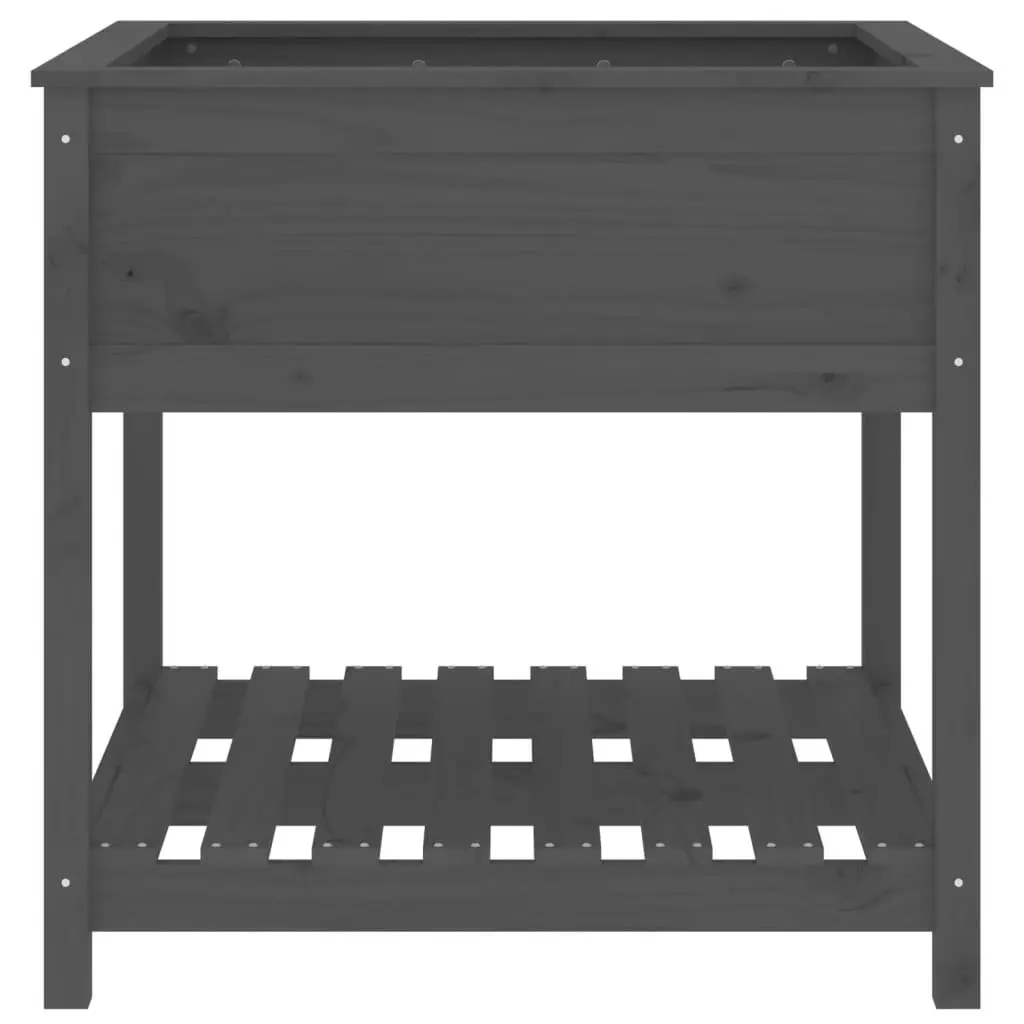 Wooden Planter Solid Pine Wood 82.5 x 82.5 x 81 cm Grey