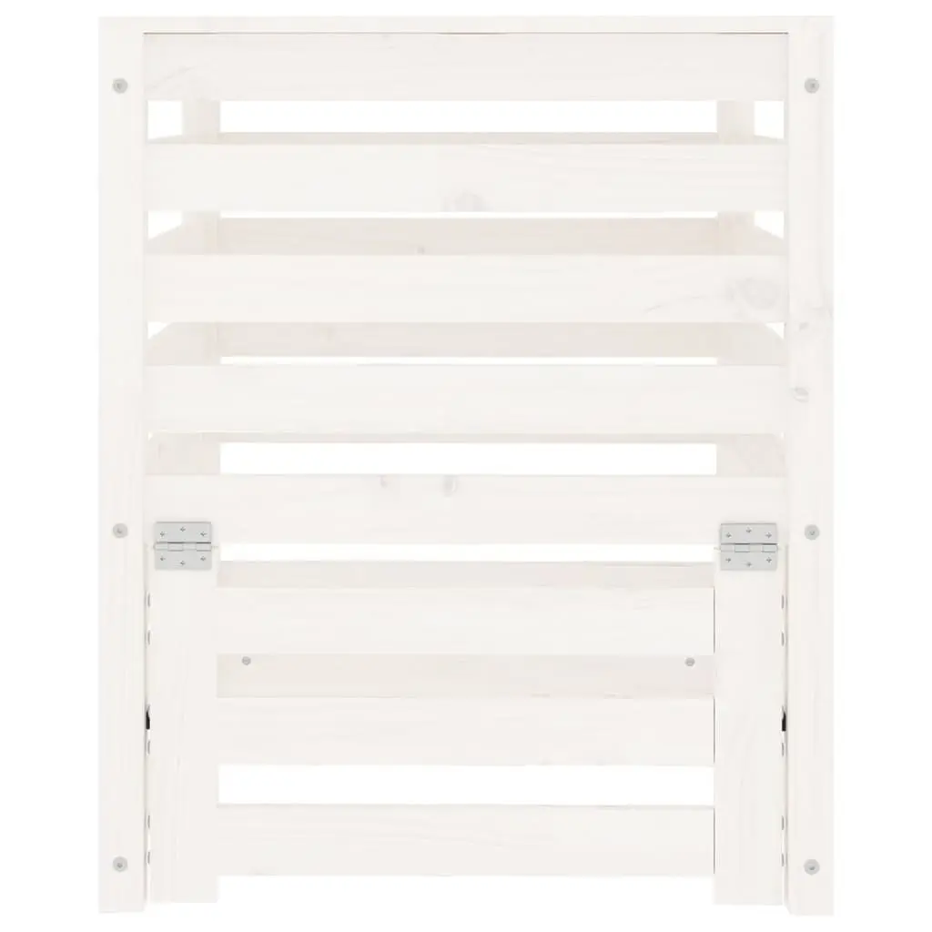 Composter Solid Pine Wood White 63.5x63.5x77.5 cm