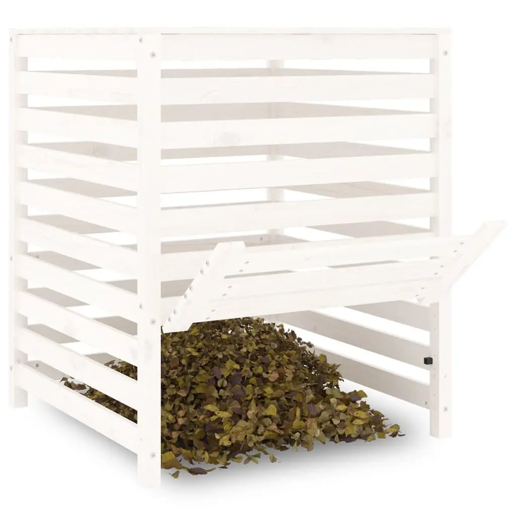 Wooden Composter Bin Solid Pine 82.5x82.5x99.5cm White