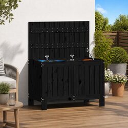 Black Outdoor Storage Box for Garden Tools and More
