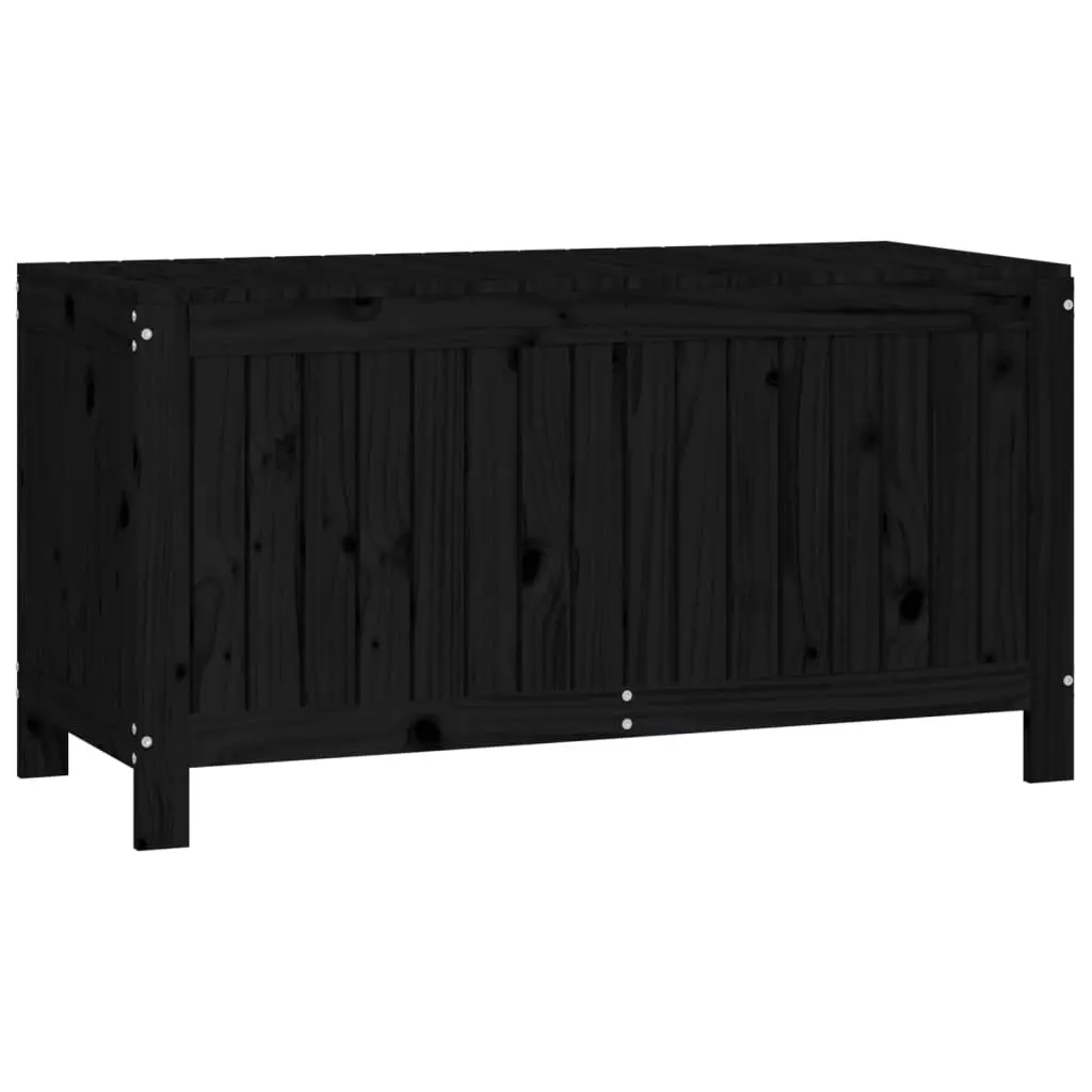 Garden Storage Box Solid Pine Wood 115 x 49 x 60 cm Black Outdoor