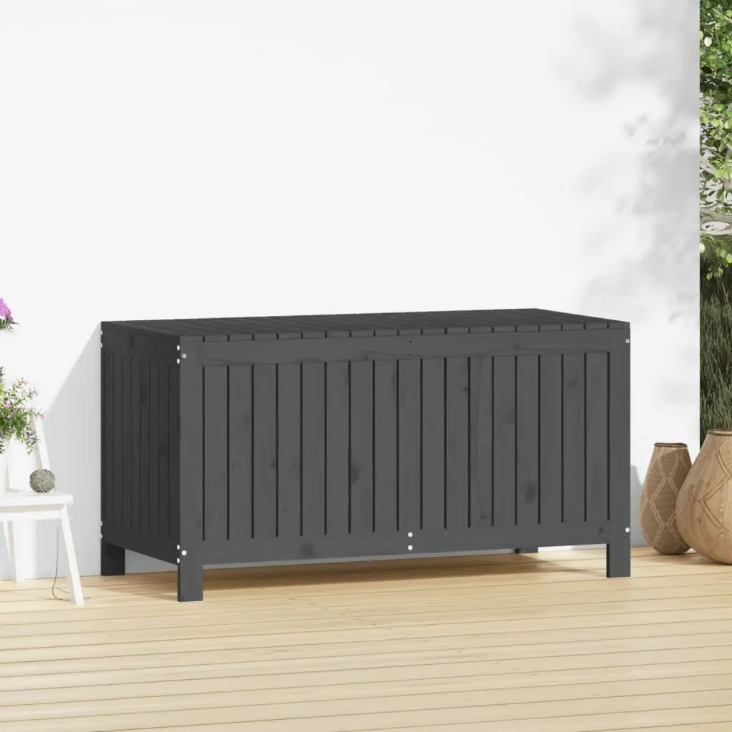 Grey Garden Storage Box in Solid Pine Wood