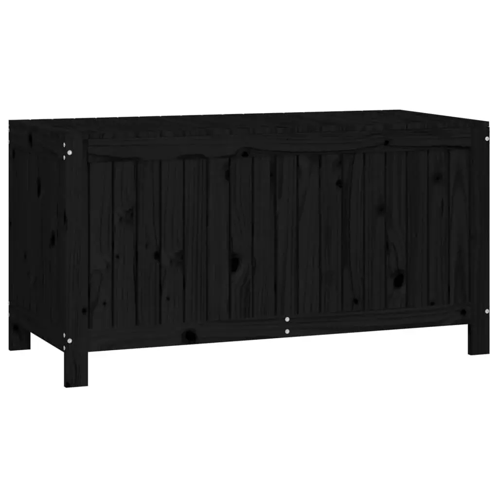 Black Wooden Garden Storage Box with Hydraulic Lid