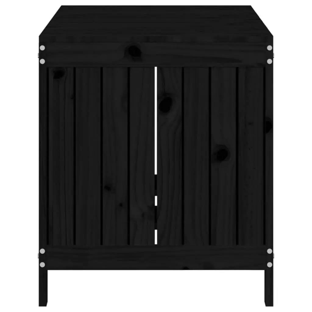 Black Wooden Garden Storage Box with Hydraulic Lid