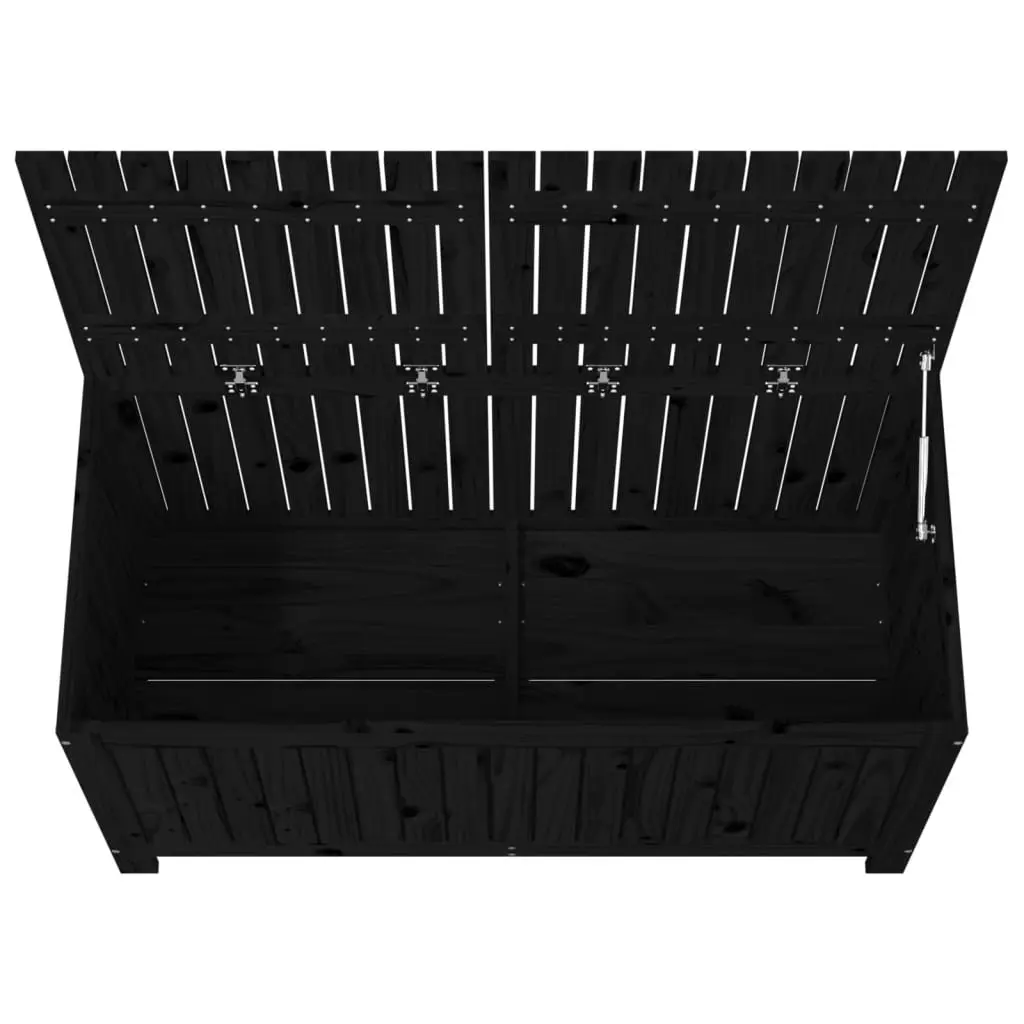 Black Wooden Garden Storage Box with Hydraulic Lid