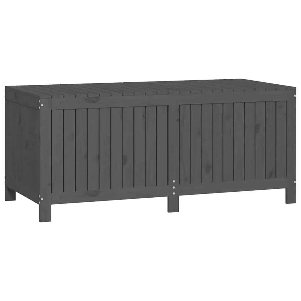 Grey Solid Wood Pine Garden Storage Box for Outdoor Use