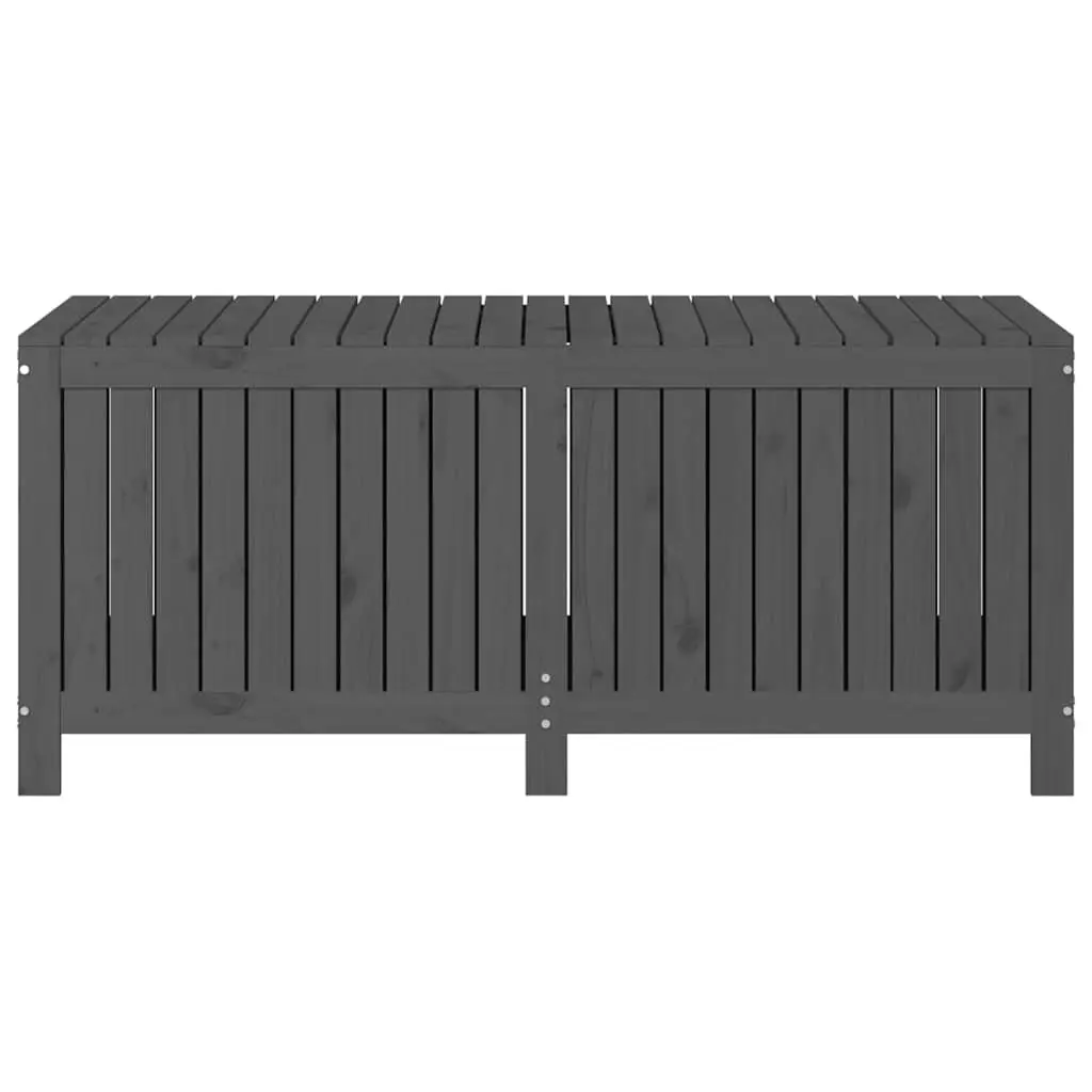 Grey Solid Wood Pine Garden Storage Box for Outdoor Use