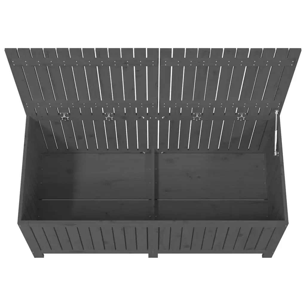 Grey Solid Wood Pine Garden Storage Box for Outdoor Use