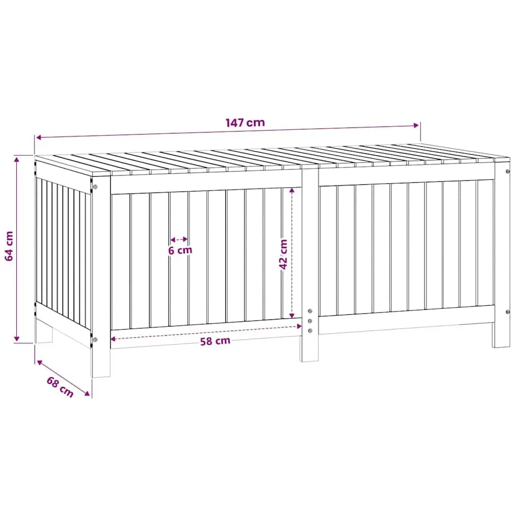 Grey Solid Wood Pine Garden Storage Box for Outdoor Use