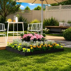 Grey 3-Tier Wooden Planter Box 110x110x27cm Solid Pine