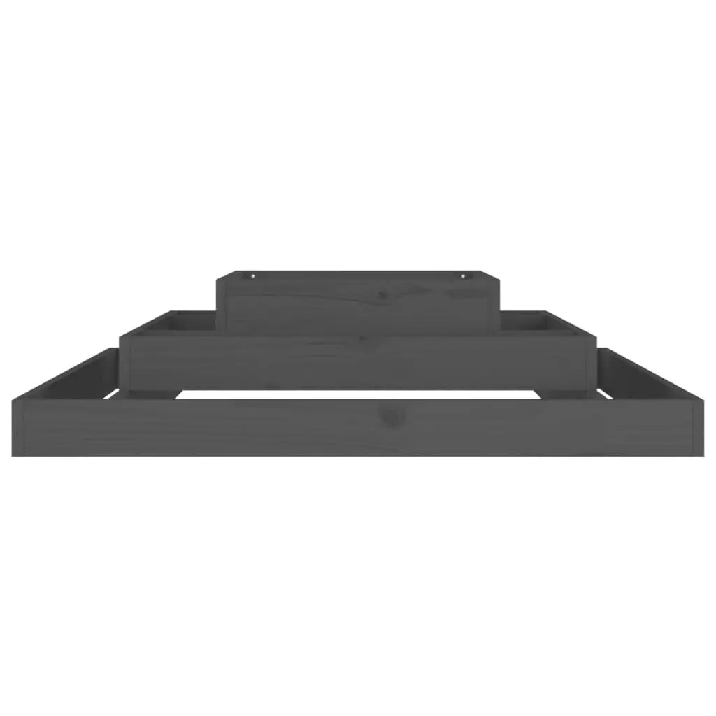 Grey 3-Tier Wooden Planter Box 110x110x27cm Solid Pine