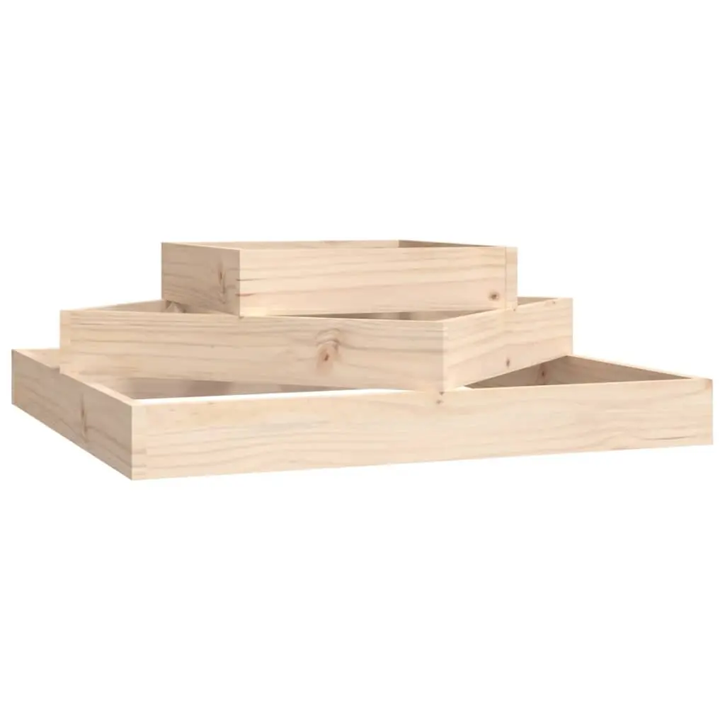 Wooden Planter Box 83x83x27cm Raised Garden Bed 3-Tier Pine Flower Pot