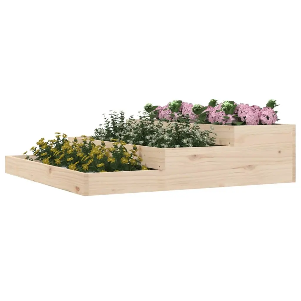 Solid Pine Wooden Planter Box 107x107x27 cm