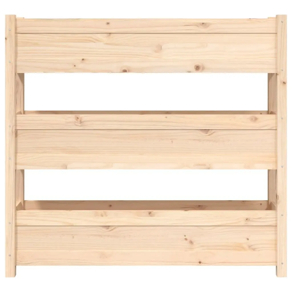 Pine Wood Planter with 3 Flower Boxes for Gardens