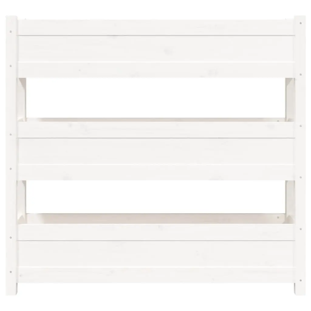 White Wooden 3-Tier Raised Planter Box