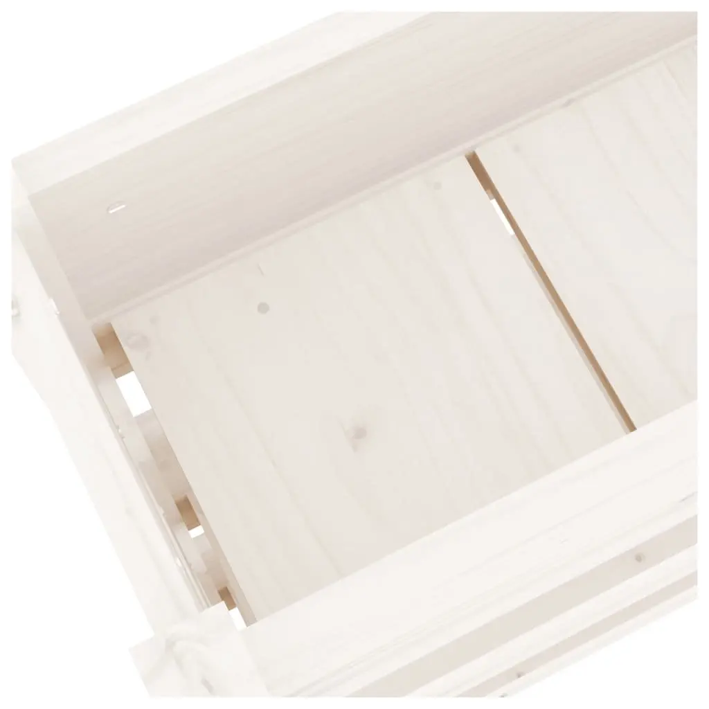 White Wooden 3-Tier Raised Planter Box
