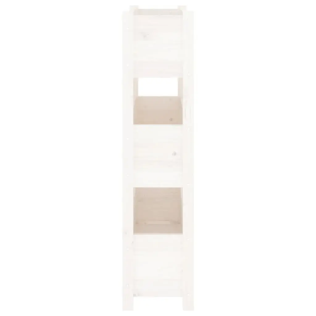 Wooden Planter Box Solid Pine 77x25x104.5cm White 3 Flower Boxes